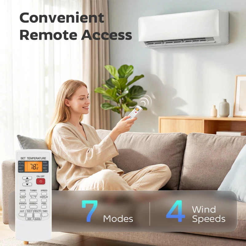 HOMCOM 18000 BTU Mini Split Air Conditioner, 22 SEER2 230V WIFI Enabled Inverter AC Unit Cools up to 1250 Sq.Ft