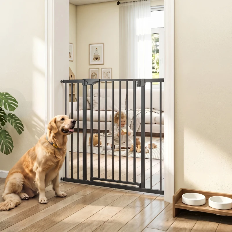 PawHut Baby Gate, 30"-32", 33"-35", 35"-37", 38"-40"W Pet Gate with Auto-Close, Two-Way Open, Pressure Mounted