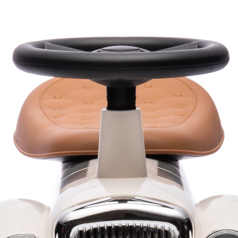 Aosom Ride on Sliding Classic Car for Toddlers, Foot To Floor Slider with Under Seat Storage, Aged 18-36 Months, Cream White