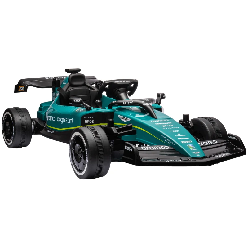 Qaba Aston Martin Licensed 12V Electric Go Kart, Kids Ride on Car with 4 Shock-Absorbing Wheels, Remote Control