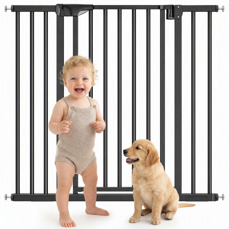 PawHut Baby Gate, 30"-32", 33"-35", 35"-37", 38"-40"W Pet Gate with Auto-Close, Two-Way Open, Pressure Mounted