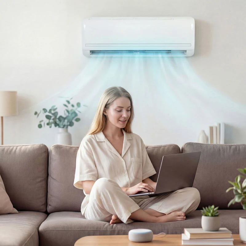 HOMCOM 9100 BTU Mini Split Air Conditioner and Heat Pump, 20.5 SEER2 115V Ductless Inverter AC Unit Cools up to 450 Sq.Ft
