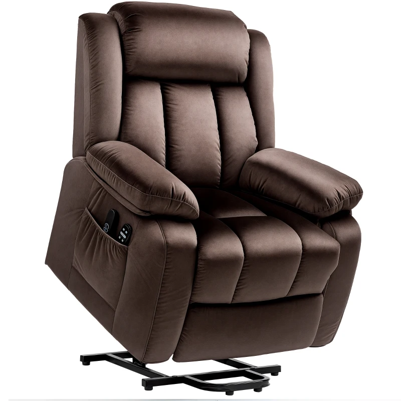 HOMCOM Power Lift Recliner Chair for Elderly, Electric Lift Chair with Massage and Heat, Remote Control, Brown