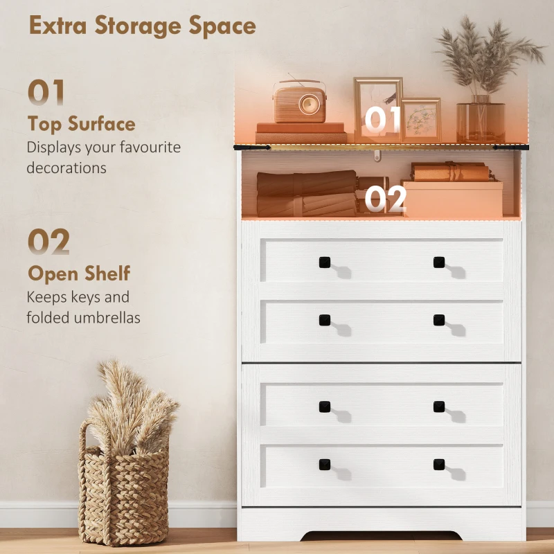 HOMCOM Shoe Cabinet with 2 Flip Drawers, Narrow Shoe Storage Cabinet, White
