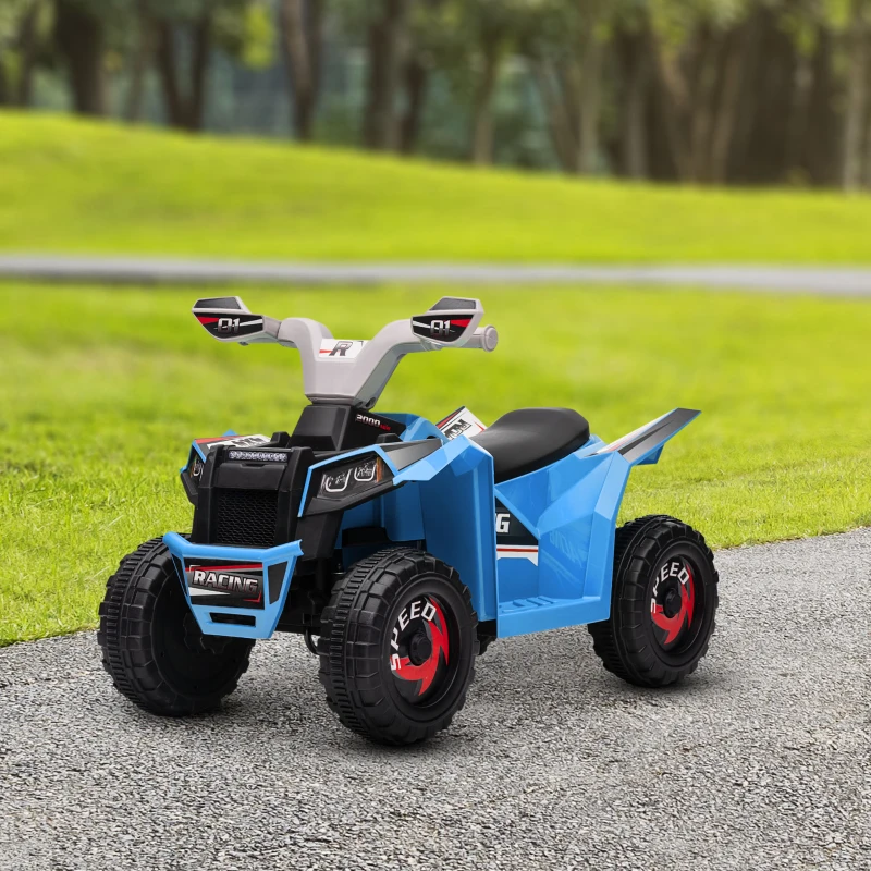 Aosom 6V Electric Toy Car with Forward Backward & Wear-Resistant Wheels for Ages 18-36 Months, Blue