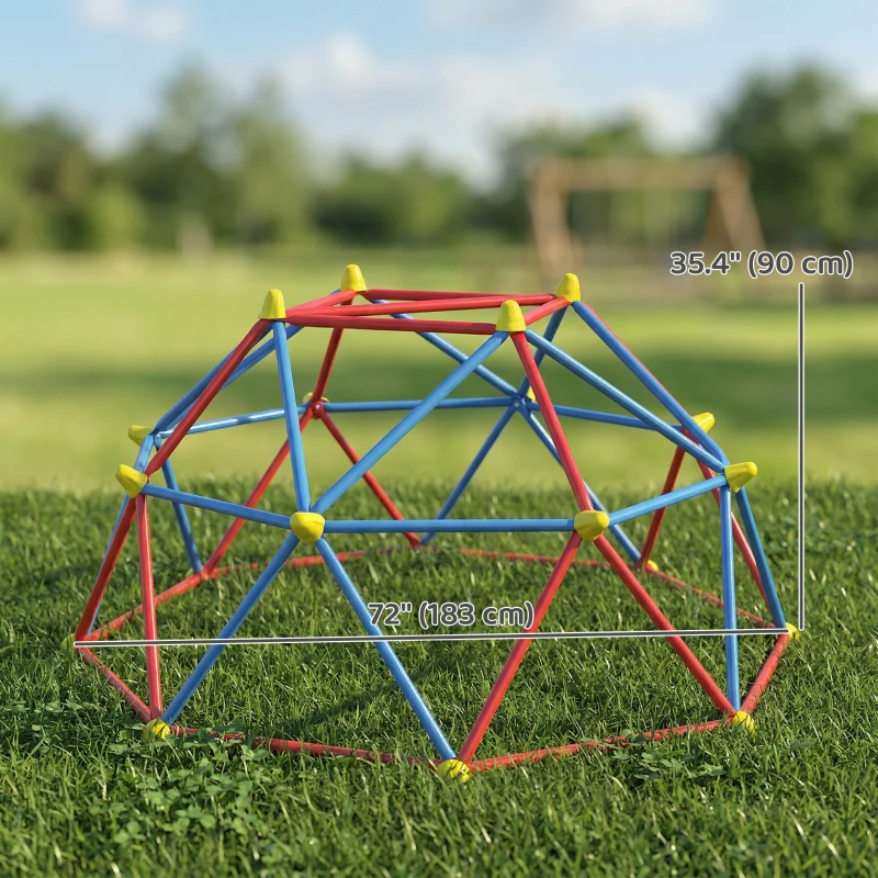 Outsunny 6 FT Climbing Dome Geometric Jungle Gym w/ Rust and UV-Resistant Steel, Up to 396 lbs, for 1-4 Children Aged 3-8 Years