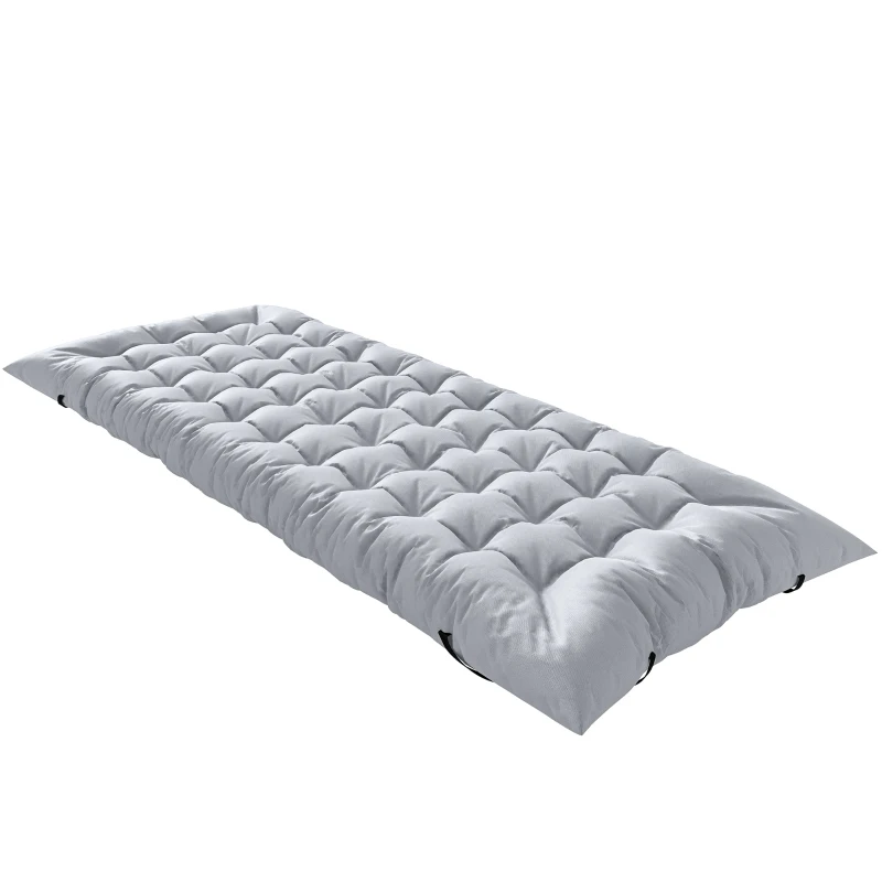 Outsunny Sleeping Mat, Camping Mat Pad with Elastic Straps, Light Grey