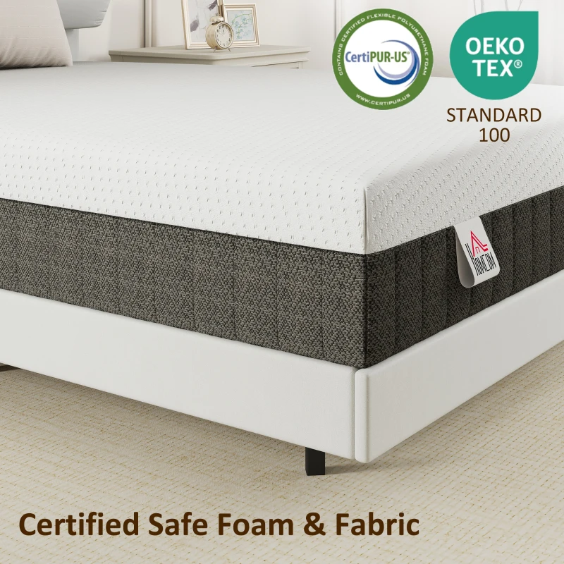 HOMCOM 10 Inch Full Mattress in a Box, Pressure Relief & Lumbar Support, CertiPUR-US Certified, Medium Firm