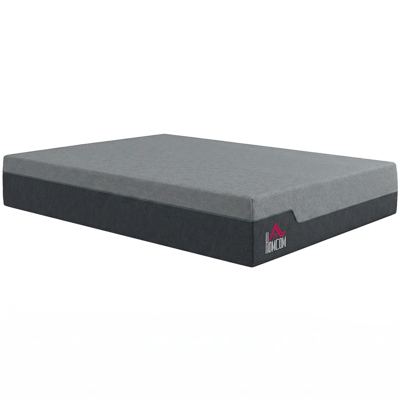 HOMCOM Queen Mattress, 14 Inch Memory Foam Mattress for Pressure Relief, Graphene Gel Cooling Copper Bed in a Box, Made in USA
