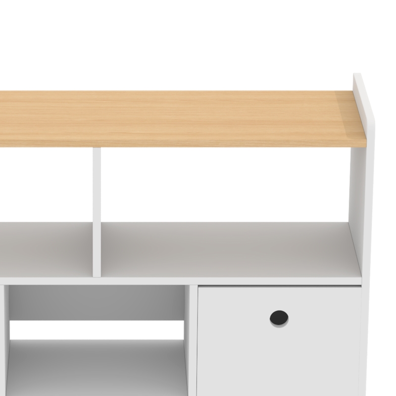 Qaba Toy Storage Organizer, Toy Organizers and Storage with 2 Movable Drawers and 3 Cubbies for Playroom, Nursery, White