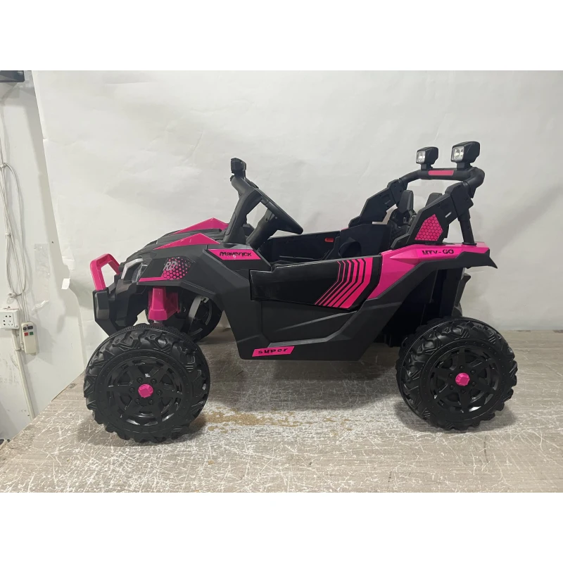 Qaba 24V 2 Seater Ride On Truck Car for Kids with Remote Control, Dual Motors, 4-Wheel Suspension, Storage for Ages 3-8, Pink