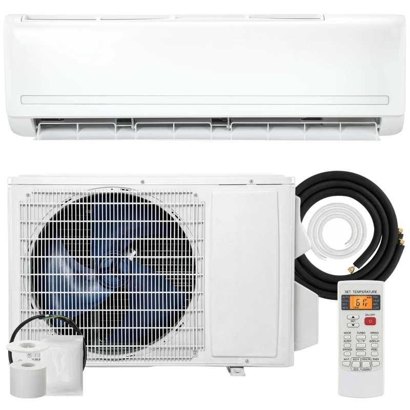 HOMCOM 18000 BTU Mini Split Air Conditioner, 19 SEER2 230V Inverter AC Unit Cools up to 1250 Sq.Ft, Complete Installation Kit