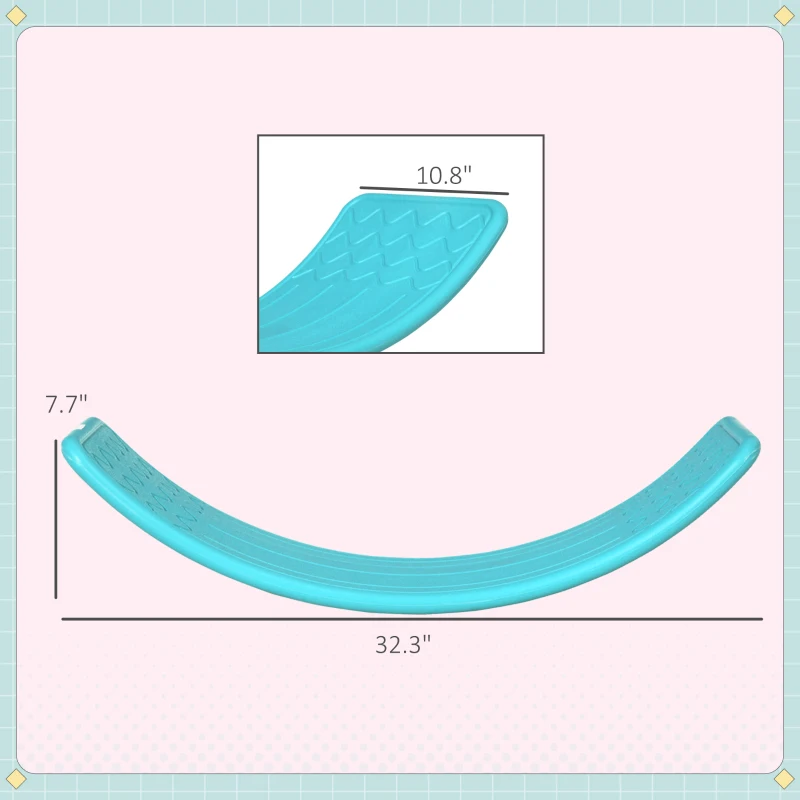 Qaba 32.3" Balance Board, Wobble Board for Kids & Toddlers, Montessori Waldorf Toy for Ages 3-6 Years Old, Blue