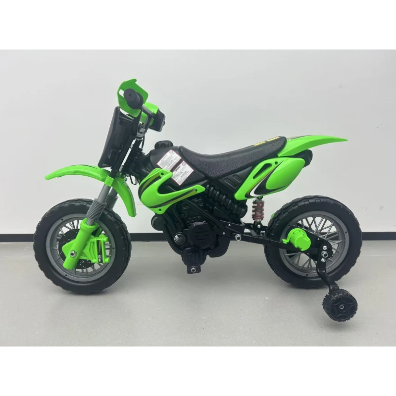 Qaba 12V Kids Electric Motorcycle, Ride on Motorcycle with Training Wheels, Rear Suspension, Horn for 3-6 Years, Green