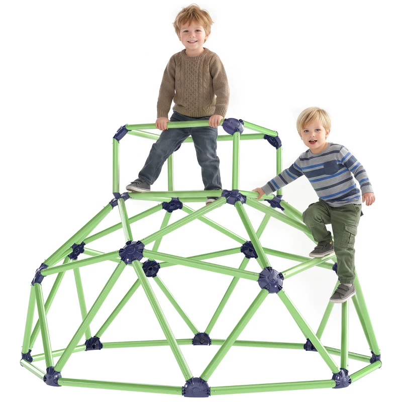 Qaba Climbing Dome, 6FT Geometric Dome Climber, Indoor Outdoor Jungle Gym Playground for Kids 3-8 Boys Girls, Green