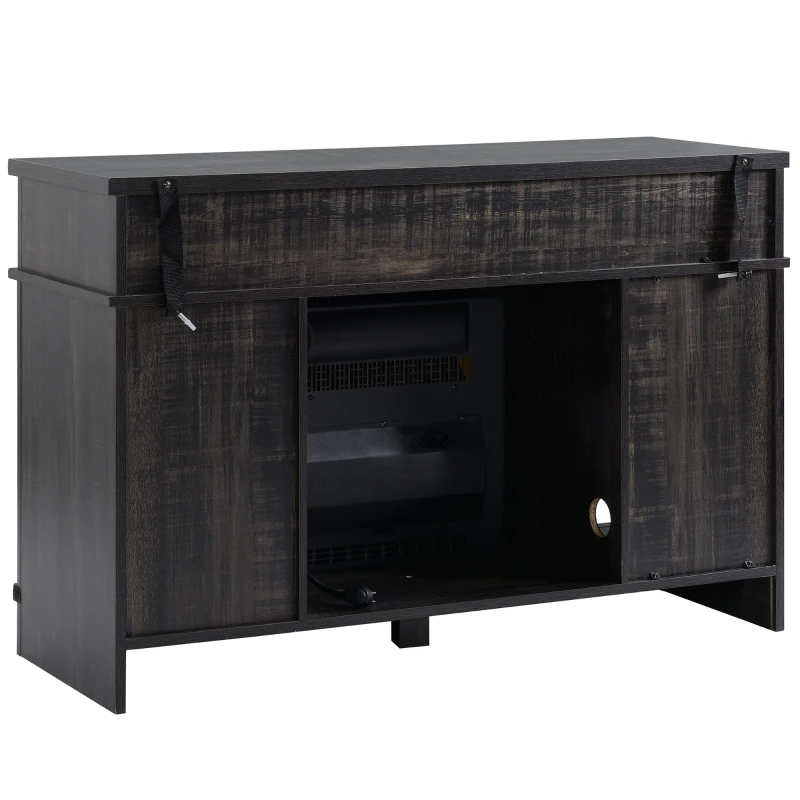 HOMCOM Electric Fireplace TV Stand Console for TV's up to 50", Living Room Storage Cabinet, Entertainment Center with Adjustable Shelves, 6 Cubby Storage and Cable Management, Espresso
