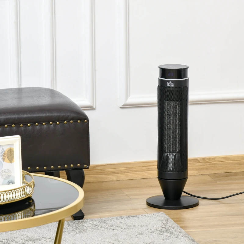 HOMCOM 2-In-1 Tower Heater, Indoor Electric Space Heater with Oscillation, Remote Control, 8H Timer, Three Heating Modes(High, Low, Fan), 750W/1500W