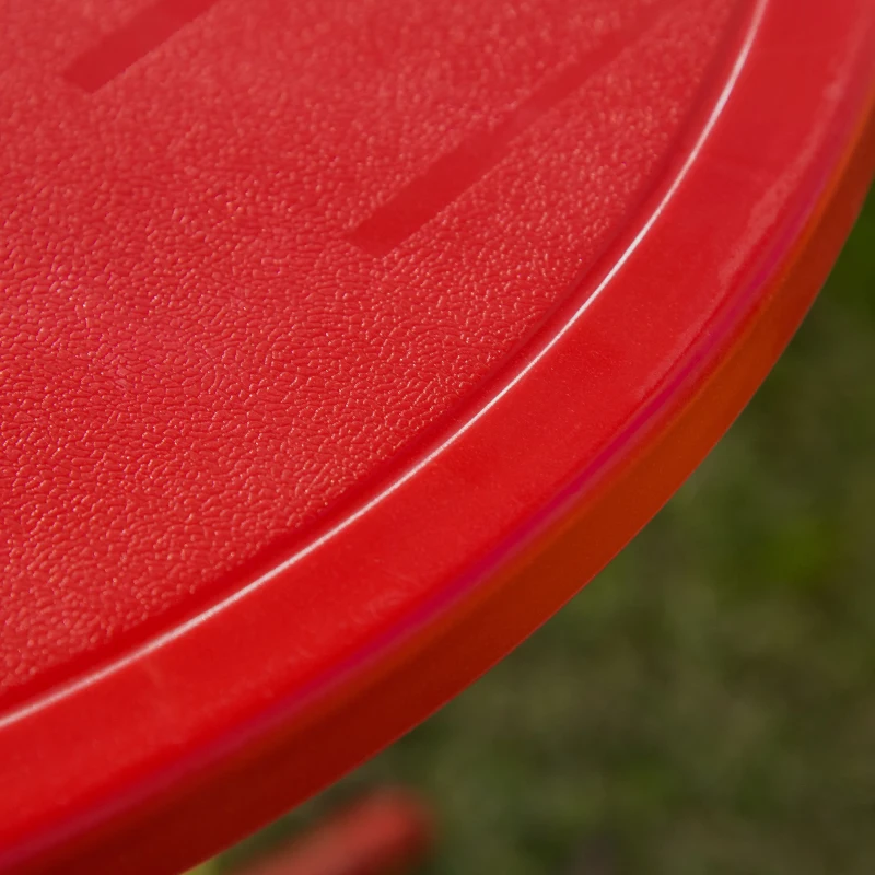 Outsunny Kids Table and Chair Set, Outdoor Folding Garden Furniture, Picnic Table for Patio Backyard, with Removable & Height Adjustable Sun Umbrella, Red