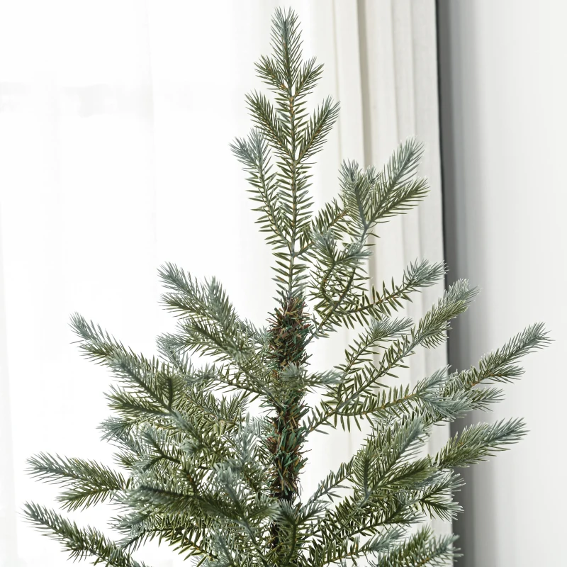 HOMCOM 6' Artificial Wide Christmas Tree Holiday Décor, with Easy-to-Shape Branches, Auto Open, Steel Base, Green