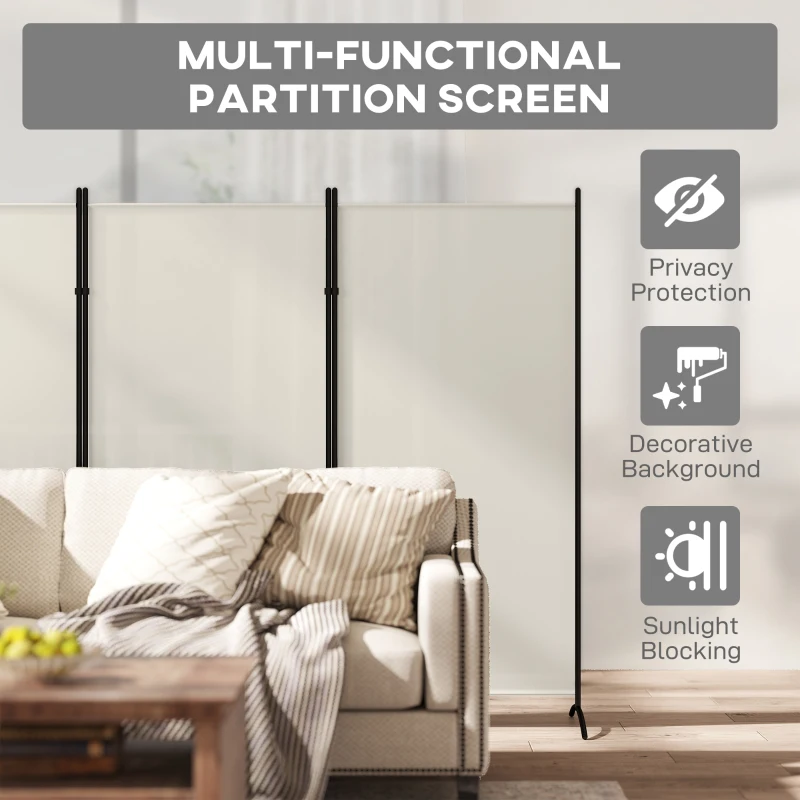 HOMCOM 6' 3 Panel Room Divider, Indoor Privacy Screen for Home, Light Gray