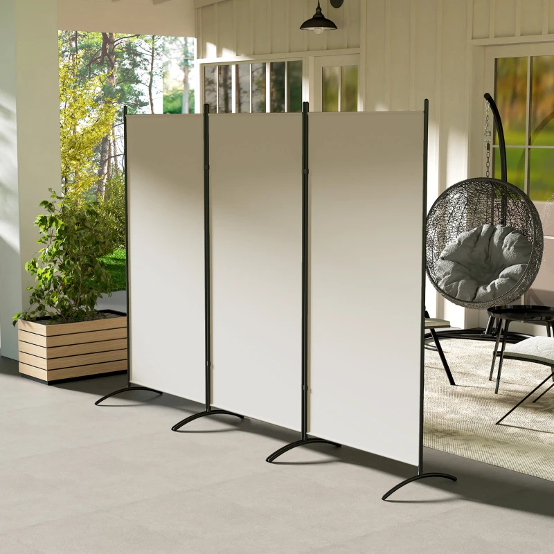 HOMCOM 6' 3 Panel Room Divider, Indoor Privacy Screen for Home, Light Gray