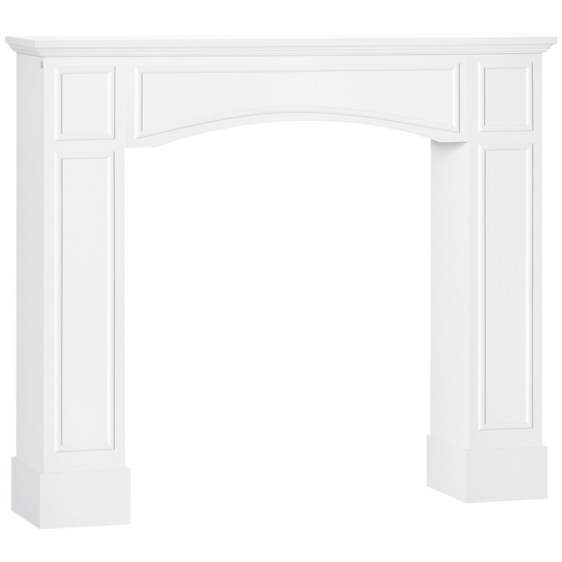 HOMCOM Modern Fireplace Mantel, Surround Mantel for Fireplace with Decorative Pattern Interior Width 29", White