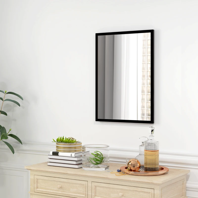 HOMCOM 22" x 30" Bathroom Mirror for Wall, Rectangular Mirror for Living Room, Bedroom, Entryway, Black