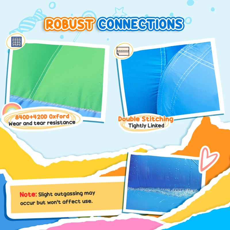 Qaba 8 in 1 Inflatable Bounce House Water Slide with 550W High Power Blower, for 3-8 Years