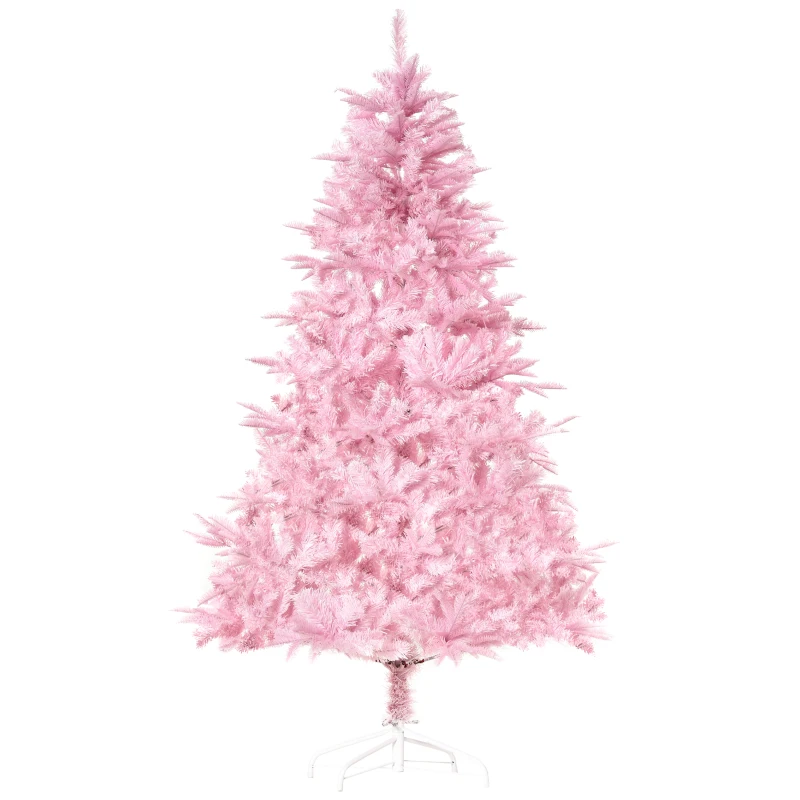 HOMCOM 5FT Artificial Christmas Tree Holiday Xmas Tree Decoration with Automatic Open for Home Party, Pink