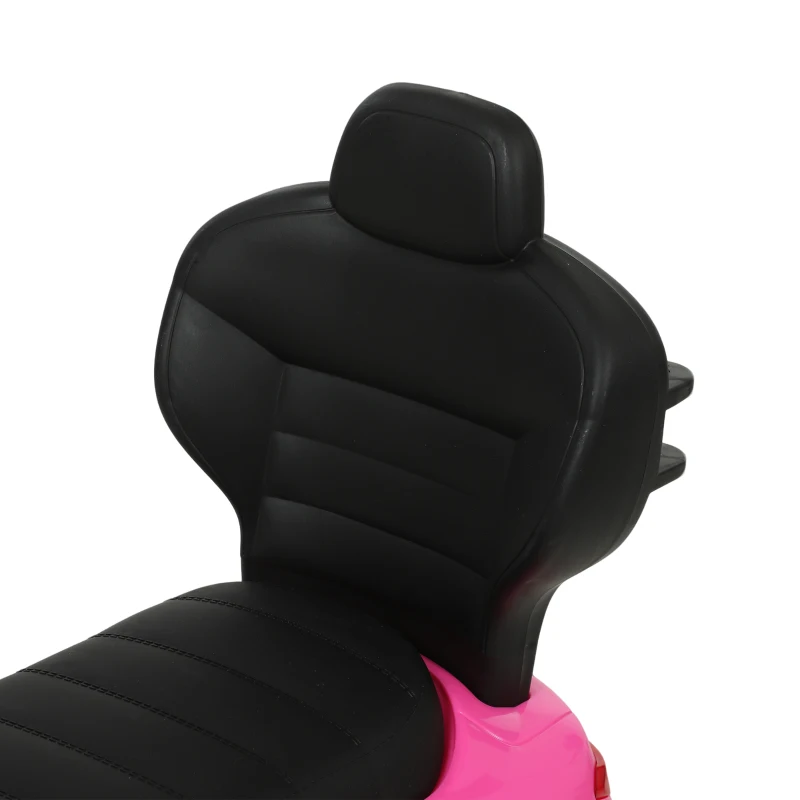 Qaba 3 in 1 Toddler Push Car Licensed Mercedes-Benz with Push Handle, Canopy, Guardrails, Horn, Music for 18-36 Months, Pink
