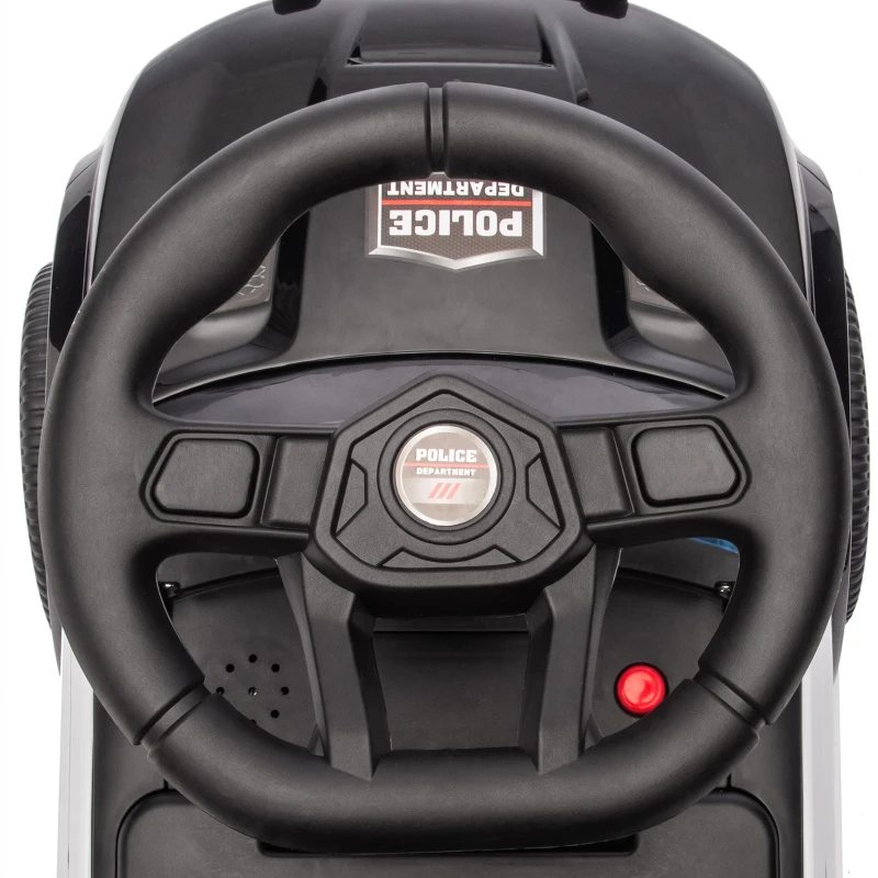 Qaba Toddler Push Car, Ride on Car with Light, Music, Under-Seat Storage and Anti Tip Device for 18-36 Months, Black