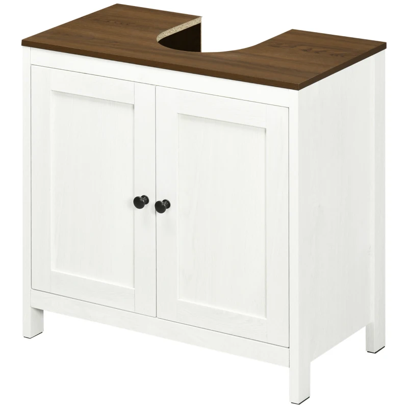 kleankin Bathroom Sink Cabinet, Freestanding Under Sink Cabinet Adjustable Shelf