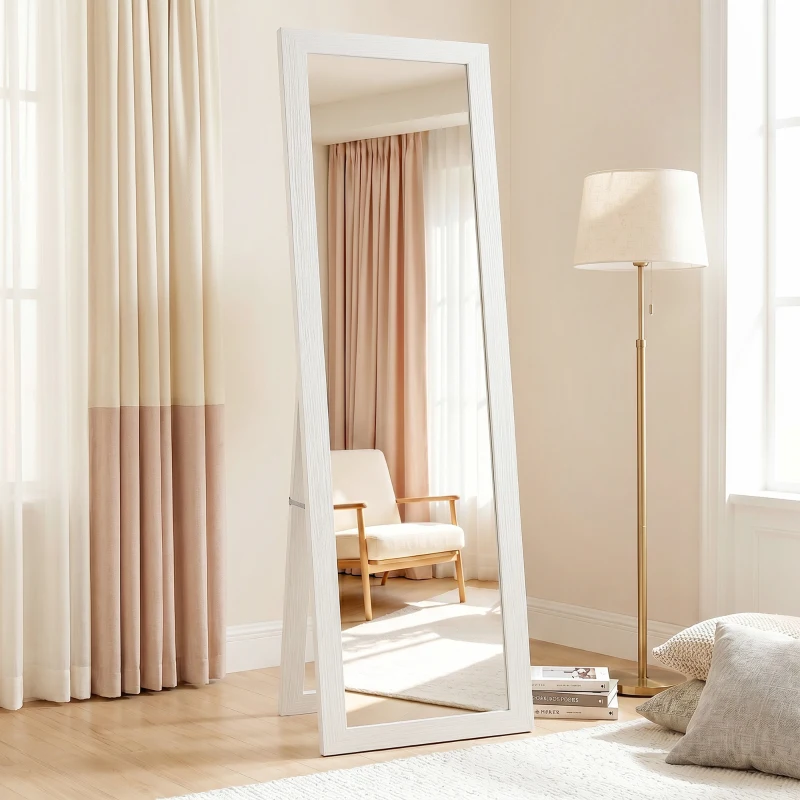 HOMCOM 15" x 62" Full Length Mirror for Bedroom, Free Standing Dressing Mirror, Wall Mirror for Living Room, White