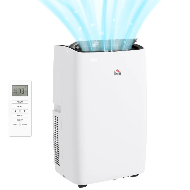 HOMCOM 12,000 BTU Mobile Air Conditioner 549 Sq. Ft., Dehumidifier Fan Auto Sleep with 24H Timer On/Off, Window Kit