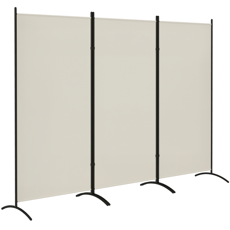 HOMCOM 6' 3 Panel Room Divider, Indoor Privacy Screen for Home, Light Gray
