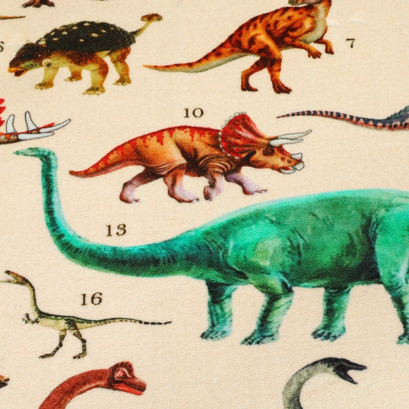 Qaba Large Play Mat 79" x 59", Crawling Mat for Toddlers, Living Room and Bedroom with Dinosaur Pattern, Khaki