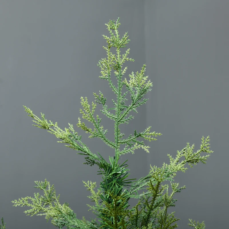 HOMCOM 6' Artificial Christmas Trees, with Easy-to-Shape Branches, Auto Open, Steel Base, Wide Shape