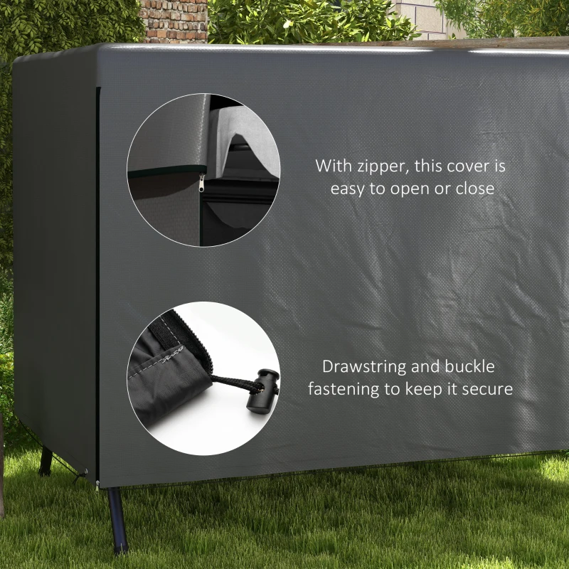 Outsunny 3-Seater Patio Swing Cover, Outdoor Garden Furniture Protection Hammock Glider Cover, Waterproof Dustproof Windproof, 85" x 61" x 59", Dark Grey