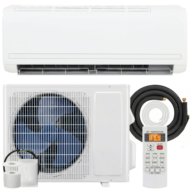 HOMCOM 12000 BTU Mini Split Air Conditioner, 22 SEER2 115V Inverter AC Unit Cools up to 750 Sq.Ft, Complete Installation Kit