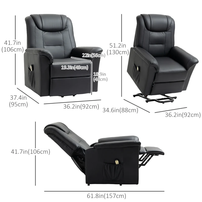 HOMCOM Power Lift Recliner for Elderly Reclining Chair