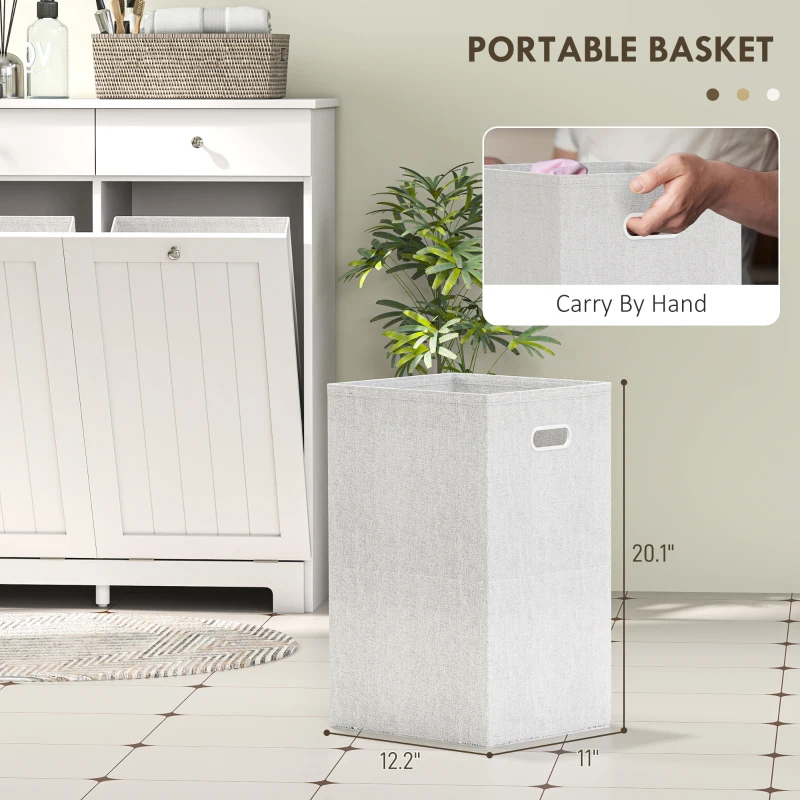 HOMCOM Laundry Hamper Cabinet, Laundry Cabinet with 2 Tilt Out Laundry Baskets and 2 Drawers, White