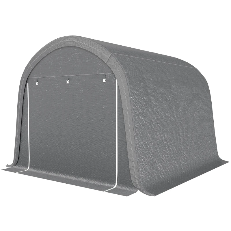 Outsunny 10' x 10' Outdoor Storage Tent, Heavy Duty and Waterproof Portable Shed for Bike, Motorcycle & Garden Tools, Light Grey
