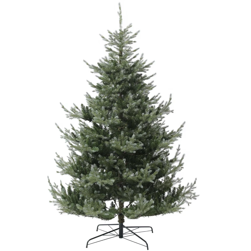 HOMCOM 6' Artificial Wide Christmas Tree Holiday Décor, with Easy-to-Shape Branches, Auto Open, Steel Base, Green