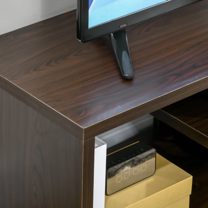 HOMCOM Modern TV Stand for TVs up to 45", TV Cabinet with Storage Shelf and Drawer, Entertainment Center for Living Room Bedroom, Walnut