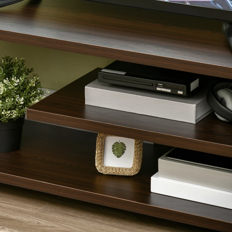HOMCOM Modern TV Stand for TVs up to 45", TV Cabinet with Storage Shelf and Drawer, Entertainment Center for Living Room Bedroom, Walnut