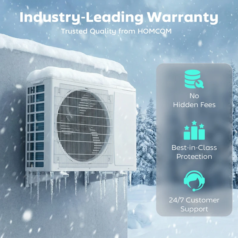 HOMCOM 23000 BTU Mini Split Air Conditioner, 19 SEER2 230V Inverter AC Unit Cools up to 1500 Sq.Ft, Complete Installation Kit