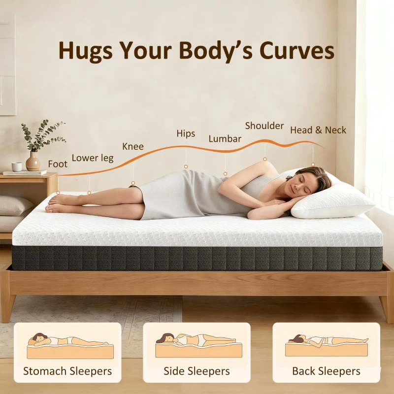 HOMCOM 10 Inch King Mattress in a Box, Pressure Relief & Lumbar Support, CertiPUR-US Certified, Medium Firm