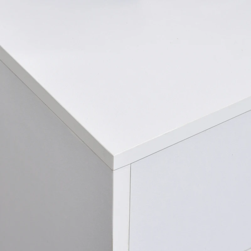 HOMCOM 5 Drawer Home Office Storage Cabinet, Mobile Printer Stand with Nordic Minimalist Modern Style & Wheels, White