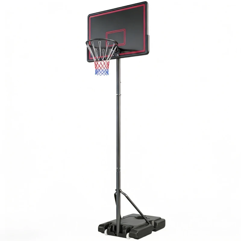 Soozier Portable Basketball Hoop Outdoor, 4.4-10ft Adjustable Height Basketball Goal with Wheels, Fillable Base