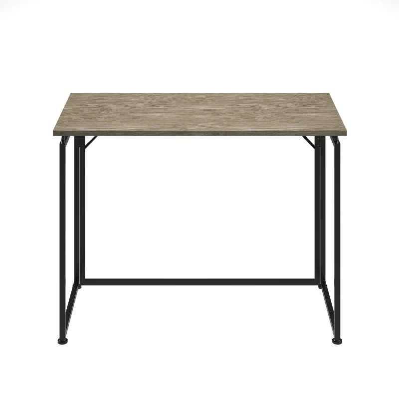 Sleek Folding Desk with Sturdy Steel Legs and MDF Top, Space-Saving Small Computer Writing Table for Apartment, 39.5" L x 19.5" W x 29" H, Grey